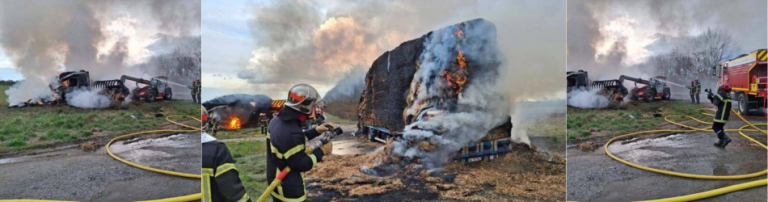 Incendie spectaculaire d’un camion en Maine-et-Loire : des dizaines de personnes bloquées au golf de Baugé-en-Anjou
