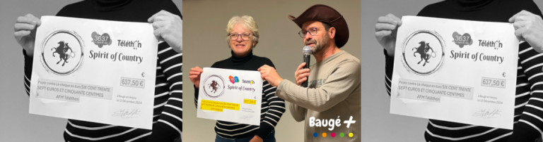 Spirit of Country remet un chèque de 637,50 € au Téléthon après un bal country solidaire